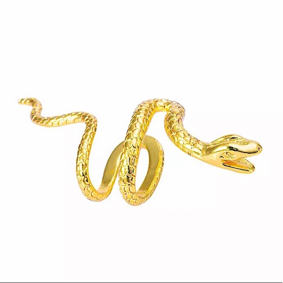 🔵𝟲𝟱%𝗢𝗙𝗙 𝗯𝘂𝗻𝗱𝗹𝗲𝘀 𝟯+🔵 NEW Gold Snake Large Ear Cuff Earring - Picture 4 of 11